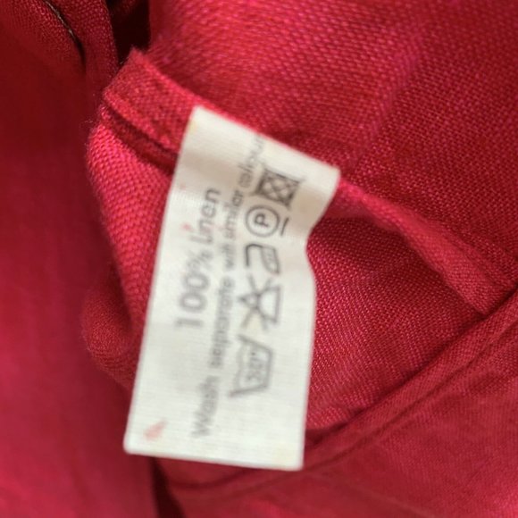 GR Nature Linen Jacket Eur 40 Bright Pink Boxy Chest 42" High Neck Button Up - Picture 4 of 9